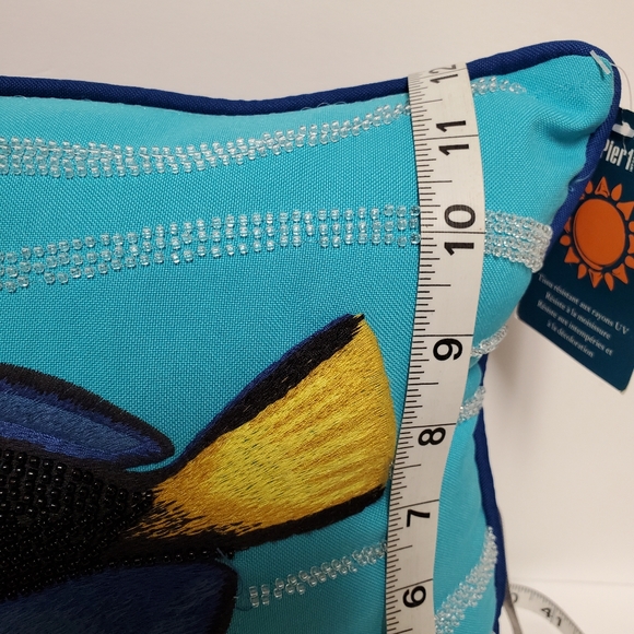 Pier 1 Imports Blue Tang Fish Accent Pillow - Picture 9 of 11